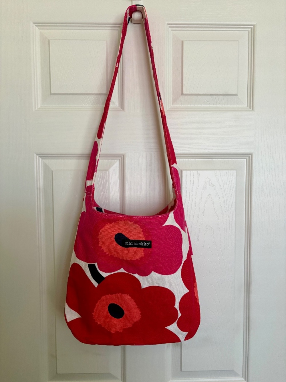 Rare MARIMEKKO "Clover" Crossbody Shoulder Bag - Red Pieni Unikko Poppy Print